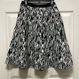 RW & CO | Patterned | Black/White|A-Line Mini Skirt |Heavy Knit |Pull On |Size S